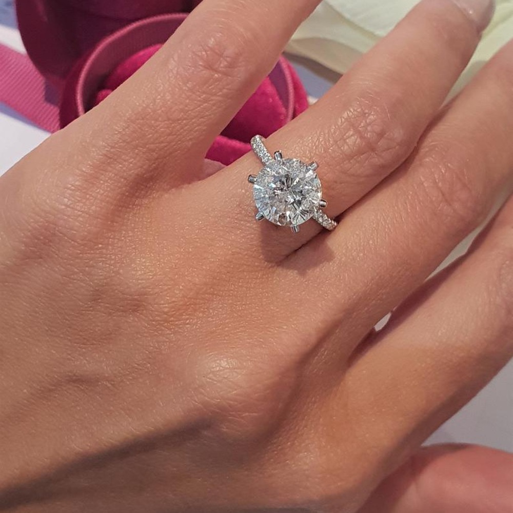 3ct round cut full sapphire ring